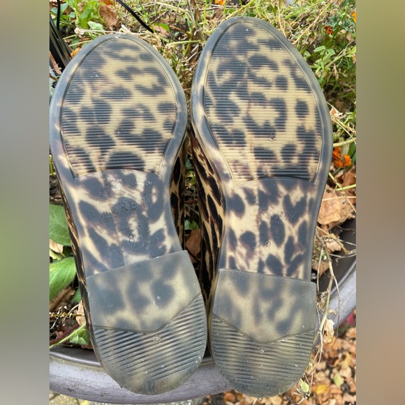 J Crew Leopard Chelsea Rain Boots Ankle Bootie Pull On Womens Sz 8 Animal print - Picture 8 of 11